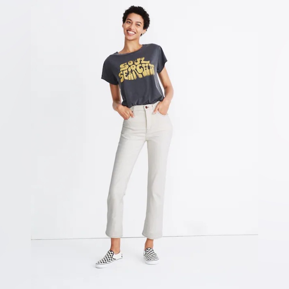 Madewell Slim Demi-Boot Jeans in Cloud Lining size‎ 25